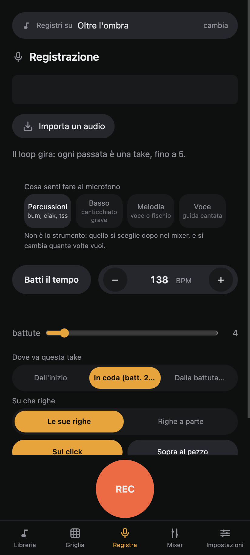 La registrazione